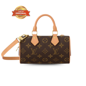 Louis Vuitton Nano Speedy Dating Top Handle Bag 7.1in/ 18cm Brown Gold Hardware For Women M13226