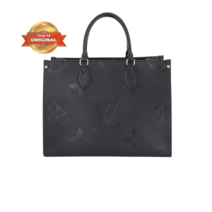 Louis Vuitton Onthego MM Tote Bag 14in/ 35cm Monogram Empreinte Black For Women M45595