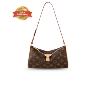 Louis Vuitton Pochette Tirette Shoulder Bag 8.6in/ 22cm Brown Monogram Canvas Gold Hardware For Women M47123