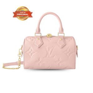 Louis Vuitton Speedy Bandouliere 20 Top Handle Bag 8.1in/ 20.5cm Opal Pink Monogram Empreinte Gold Hardware For Women M58953