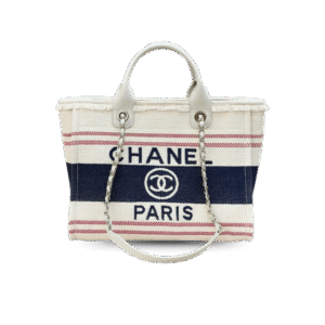 Chanel Deauville Large Tote Bag 13.8in/ 35cm Beige Gold Hardware For Women