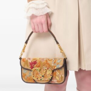 Alternative view of Valentino Garavani Loco Embroidered Small Shoulder Bag 7.9in/ 20cm Multicolor Antique Brass Hardware For Women