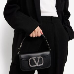 Alternative view of Valentino Garavani Loco Small Shoulder Bag 7.9in/ 20cm Black Ruthenium Hardware For Women