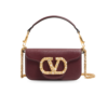 Valentino Garavani Loco Small Shoulder Bag 7.9in/ 20cm Rosewood Antique Brass Hardware For Women 7W2B0K53CXA_DYE