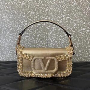 Alternative view of Valentino Garavani Loco Small Shoulder Bag 7.9in/ 20cm Gold Metallic Gold Hardware For Women