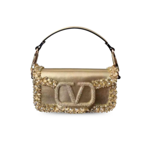 Valentino Garavani Loco Small Shoulder Bag 7.9in/ 20cm Gold Metallic Gold Hardware For Women