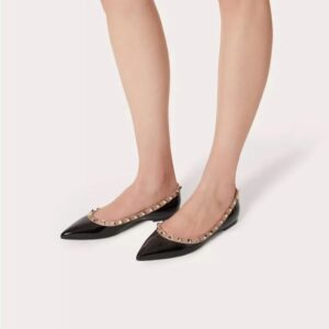 Alternative view of Valentino Garavani Patent Rockstud Ballet Flats Black For Women 7W2S0403VNW_N91