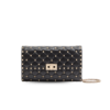 Valentino Garavani Rockstud Spike Crossbody Clutch Bag 9in/ 23cm Black Platinum Hardware For Women 6W2B0137NAP_0NO