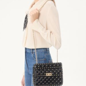 Alternative view of Valentino Garavani Rockstud Spike Medium Crossbody Bag 9.5in/ 24cm Black Platinum Hardware For Women 7W2B0122NAP_0NO