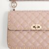 Valentino Garavani Rockstud Spike Medium Crossbody Bag 9.5in/ 24cm Poudre Platinum Hardware For Women 7W2B0122NAP_P45 - Image 7