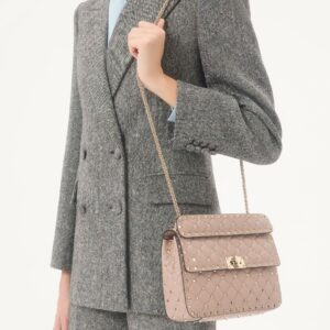 Alternative view of Valentino Garavani Rockstud Spike Medium Crossbody Bag 9.5in/ 24cm Poudre Platinum Hardware For Women 7W2B0122NAP_P45