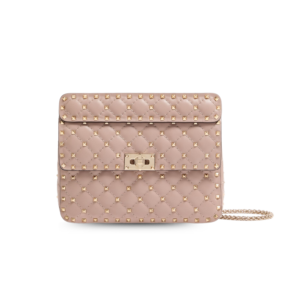 Valentino Garavani Rockstud Spike Medium Crossbody Bag 9.5in/ 24cm Poudre Platinum Hardware For Women 7W2B0122NAP_P45