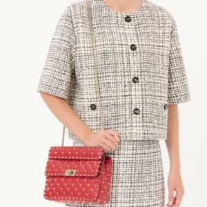Alternative view of Valentino Garavani Rockstud Spike Medium Crossbody Bag 9.5in/ 24cm Rosso Valentino Platinum Hardware For Women 5W0B0122NAP_0RO