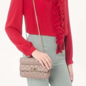 Alternative view of Valentino Garavani Rockstud Spike Small Crossbody Bag 7.9in/ 20cm Poudre Platinum Hardware For Women 7W2B0123NAP_P45