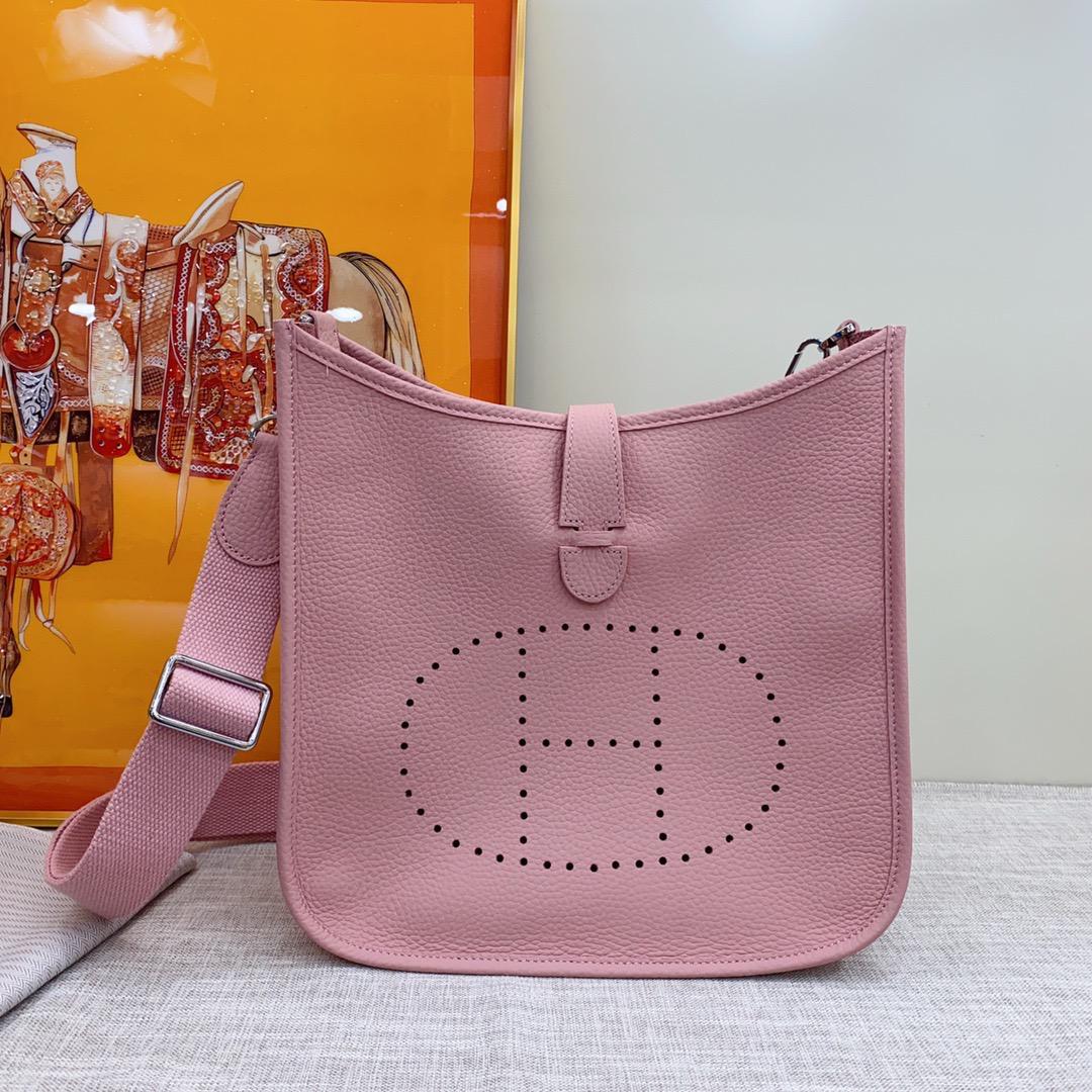 Hermes Evelyne III 29 Bag Pink With Silver-Toned Hardware For Women, Women's Shoulder And Crossbody Bags 11.4in/29cm - Image 6