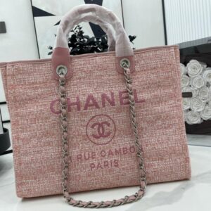 Alternative view of Chanel Deauville Tote Bag 14.9in/ 38cm Pink Silver-Hardware For Women A66941