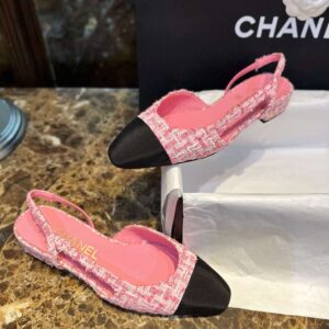 Alternative view of Chanel Woolen Lat Lace Up Sandals Pink For Women