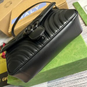 Alternative view of Gucci Marmont Small Matelasse Shoulder Bag Black For Women, Women's Bags 10in/25cm GG