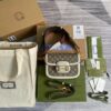 Gucci Horsebit 1955 GG Mini Bag White For Women, Women's Bags 8in/21cm GG