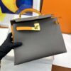 Hermes Kelly 28 Sellier Epsom Dark Grey/Yellow Bag For Women, Women's Handbags, Shoulder Bags 11in/28cm - Image 7