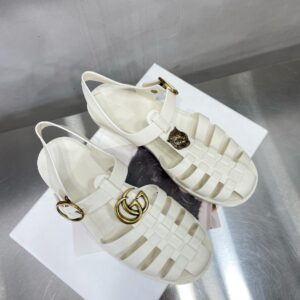 Gucci Men's Rubber Buckle Strap Sandal White For Men 463463