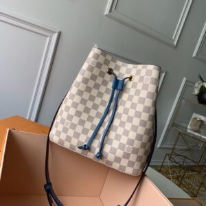 Louis Vuitton NeoNoe MM Bucket Bag Damier Azur Canvas Bleuet Blue For Women, Women's Handbags, Shoulder And Crossbody Bags 10.2in/26cm LV N40153