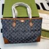 Gucci Ophidia GG Medium Tote Dark Blue And Ivory Eco Washed Organic GG Jacquard Denim For Women 15in/38cm GG 631685 2KQGG 8375 - Image 8