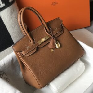 Alternative view of Hermes Birkin Top Handle Bag 12in/ 30cm Brown Togo Gold Hardware Bag For Women