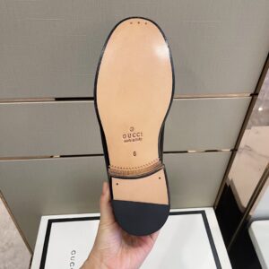 Alternative view of Gucci Men's GG Loafers Horsebit With Tassel Black And Beige For Men 673817 17X30 1063