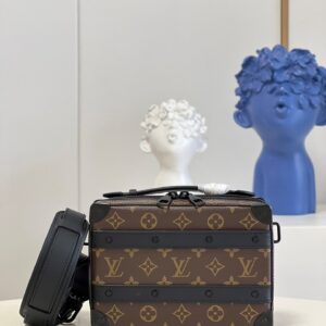 Louis Vuitton Handle Soft Trunk Monogram Macassar Canvas For Men, Men's Bags 8.5in/22cm LV M45935