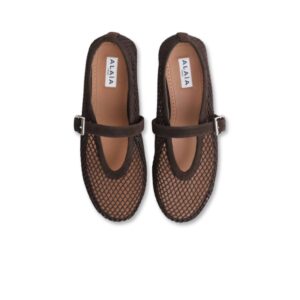 Alaia Ballet Flats In Fishnet Dark Brown For Women - AA3A029TK061 - 733