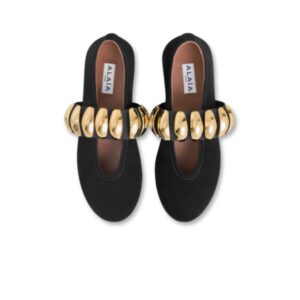 Alaia Jewel Ballet Flats Black For Women - AA3A053CK313 - 999