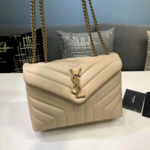 Saint Laurent Loulou Small Chain Bag In Matelassé "Y" Beige For Women 9.8in/23cm YSL 494699DV7272721