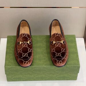 Gucci Men's Jordan GG Velvet Loafer Brown For Men 430088-9JT80-2091