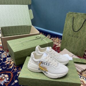 Gucci Men's Rhyton Sneakers With Bananya White Ivory For Men 659408-2SH00-9522a