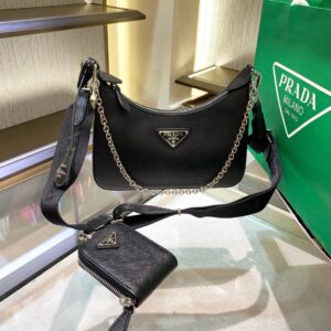 Alternative view of Prada Re-Edition 2005 Saffiano Leather Bag Black For Women, Women's Bags 8.6in/22cm