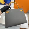 Hermes Kelly 28 Sellier Epsom Dark Grey/Yellow Bag For Women, Women's Handbags, Shoulder Bags 11in/28cm - Image 6