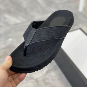 Alternative view of Gucci Men's GG T-Strap Slide Sandals Black For Men 429362