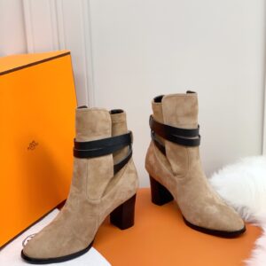 Alternative view of Hermes Frenchie 70 Ankle Boots Beige For Women 2.8in/7cm.