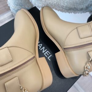 Alternative view of Chanel Women's Ankle Boots With Chain Beige For Women 1.5in/ 4cm