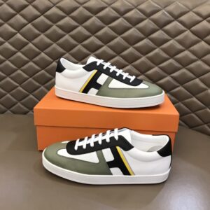 Hermes Boomerang Sneaker White/Green/Black For Men H211861ZHLN400