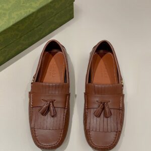 Gucci Men's Loafer With Driver Interlocking G Brown For Men 624699