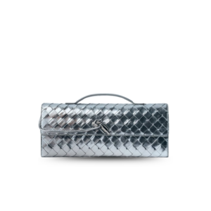Bottega Veneta Andiamo Clutch 12.2in/ 31cm Silver Metallic Silver Hardware For Women