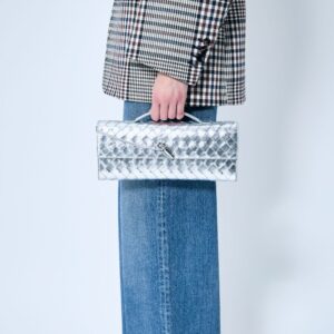Alternative view of Bottega Veneta Andiamo Clutch 12.2in/ 31cm Silver Metallic Silver Hardware For Women