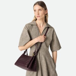 Alternative view of Bottega Veneta Parachute Medium Shoulder Bag 11.6in/ 29.5cm Dark Barolo Gold Hardware For Women 835921VCPPT2264