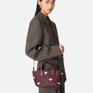 Alternative view of Bottega Veneta Mini Cabat Top Handle Bag 7.9in/ 20cm Barolo/ White For Women Gold Hardware 818017V52B12352