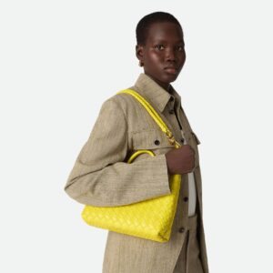 Alternative view of Bottega Veneta Andiamo Small Top Handle Bag 9.8in/ 25cm Sulfur Gold Hardware For Women 766014VCPP17225