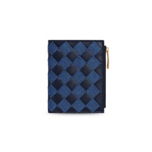 Bottega Veneta Small Bi-Fold Wallet Abyss/Indigo For Women 9cm/3.5in 797006V48V34164