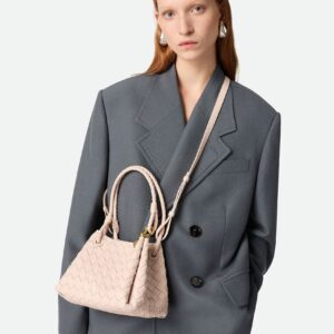 Alternative view of Bottega Veneta Parachute Small Shoulder Bag 7.9in/ 20cm Cameo Gold Hardware For Women 796569VCPPT6817