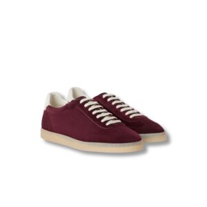 Brunello Cucinelli Washed Suede Amaranth Sneakers For Men - 252MZUSGGJ336